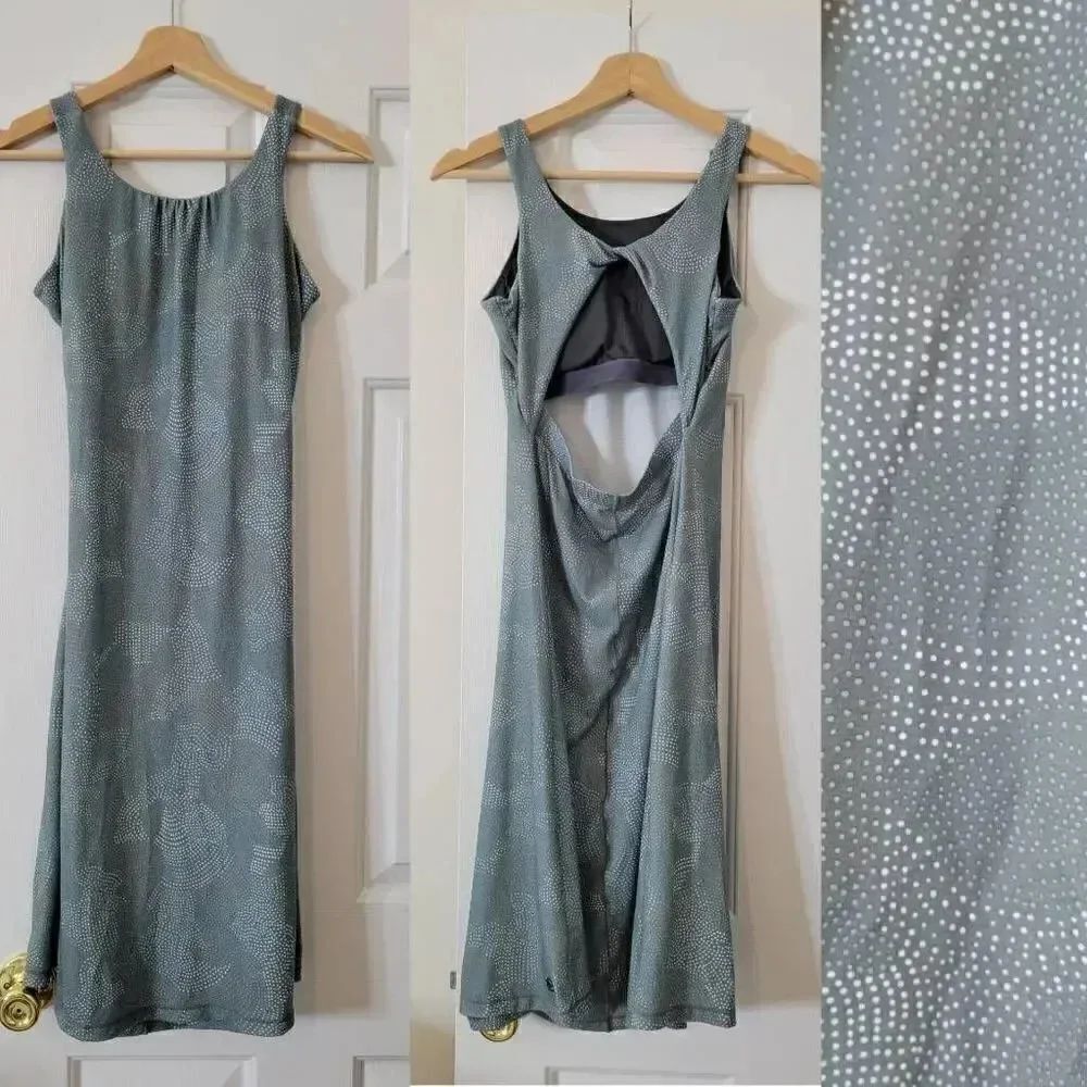 Prana Womens Skypath Dress Sz S Green Sleeveless Bra Pads